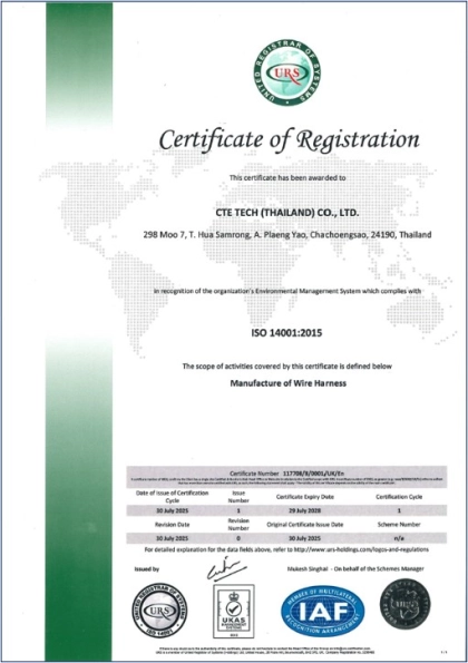 Environmental protection certification